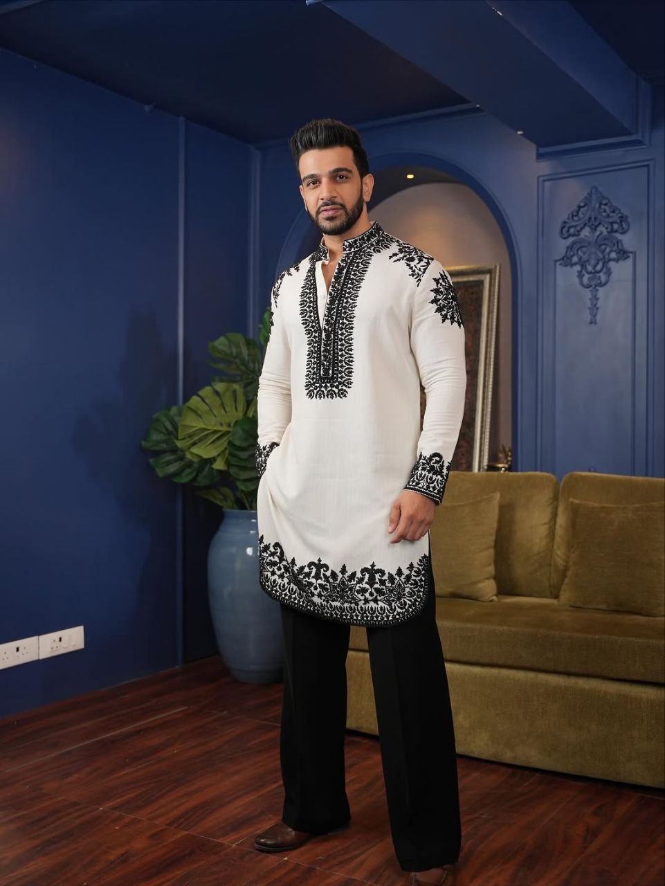 Signature Black Embroidery Premium Kurta