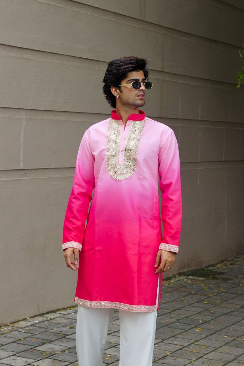Gulrang Ombre Premium Designer Kurta
