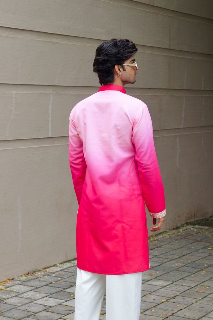 Gulrang Ombre Premium Designer Kurta